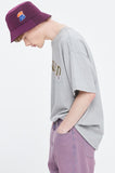 ベドインベド(BADINBAD) COLLEGE FONT LOGO TEE_GREY