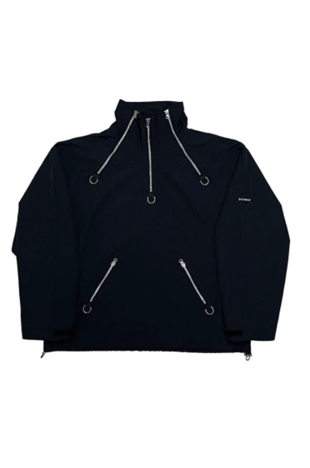 DAYDAF (デイダフ) DAYDAF BLACK LABEL NASLAN HIGH NECKED HALF ZIP-UP WINDBREAKER - BLACK