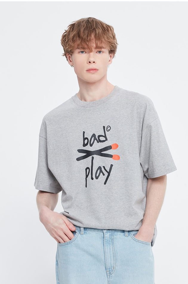 ベドインベド(BADINBAD)  PLAY WITH BAD TEE_GREY