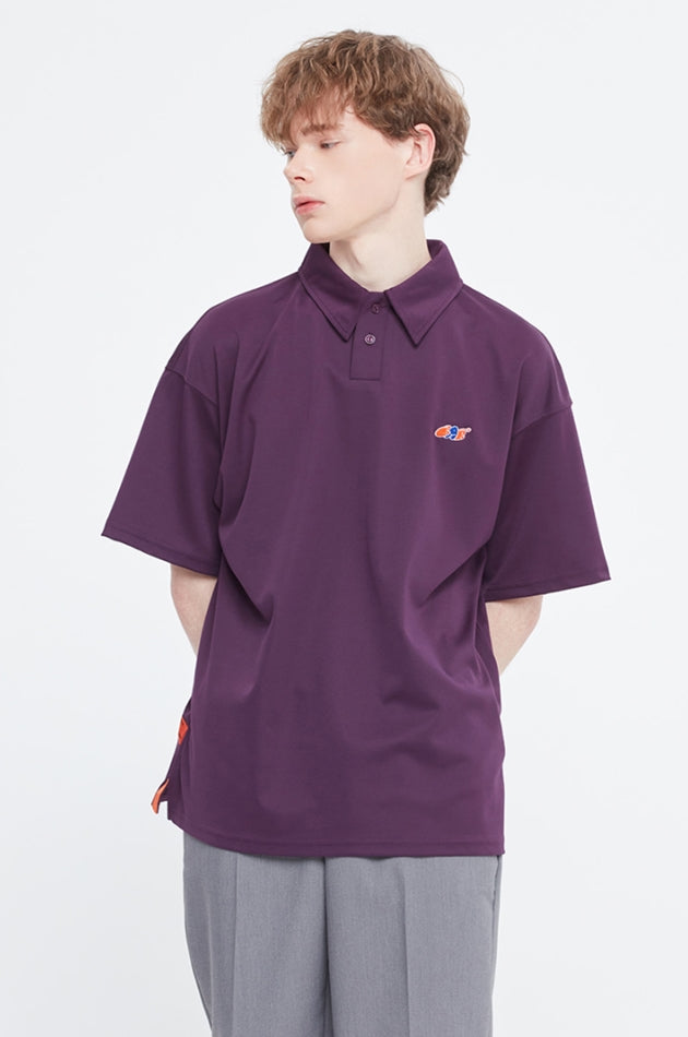 ベドインベド(BADINBAD) FAT LOGO POLO_DEEP PURPLE