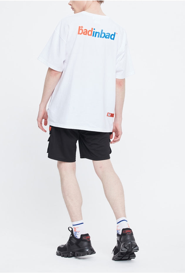 ベドインベド(BADINBAD)    BITMAP LOGO TEE_WHITE