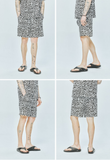 セイントペイン(SAINTPAIN)  SP LEOPARD LINEN SHORT PANTS-WHITE