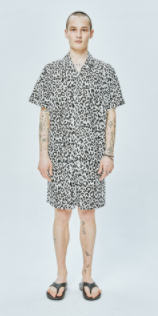 セイントペイン(SAINTPAIN)  SP LEOPARD LINEN SHORT PANTS-WHITE