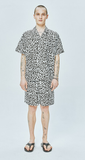 セイントペイン(SAINTPAIN)  SP LOOSE FIT LEOPARD LINEN SHIRTS-WHITE