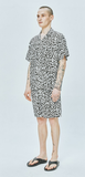 セイントペイン(SAINTPAIN)  SP LOOSE FIT LEOPARD LINEN SHIRTS-WHITE