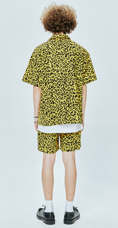 セイントペイン(SAINTPAIN)  SP LOOSE FIT LEOPARD LINEN SHIRTS-YELLOW