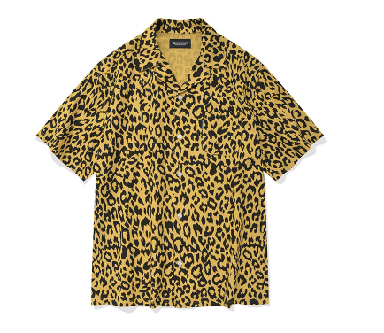 セイントペイン(SAINTPAIN)  SP LOOSE FIT LEOPARD LINEN SHIRTS-YELLOW