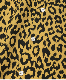 セイントペイン(SAINTPAIN)  SP LOOSE FIT LEOPARD LINEN SHIRTS-YELLOW