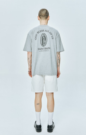 セイントペイン(SAINTPAIN)  SP GOD BLESS ALL T-MELANGE GRAY