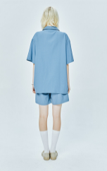 セイントペイン(SAINTPAIN) SP BASIC LINEN SHORT PANTS-NAVY