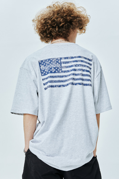 セイントペイン(SAINTPAIN) SP FLAG OF PAISLEY T-ASH MELANGE