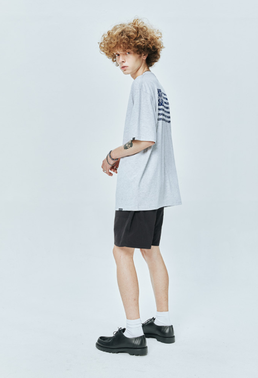 セイントペイン(SAINTPAIN) SP FLAG OF PAISLEY T-ASH MELANGE