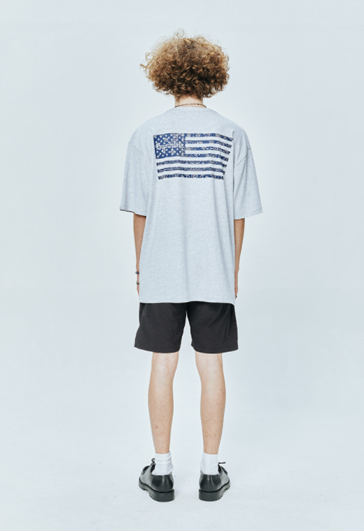 セイントペイン(SAINTPAIN) SP FLAG OF PAISLEY T-ASH MELANGE
