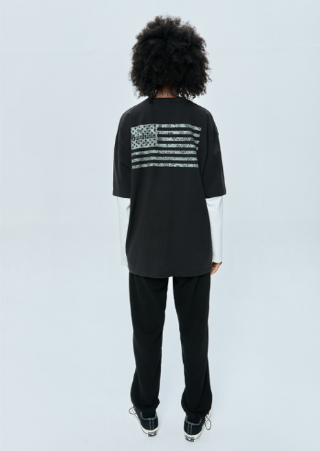 セイントペイン(SAINTPAIN) SP FLAG OF PAISLEY T-BLACK