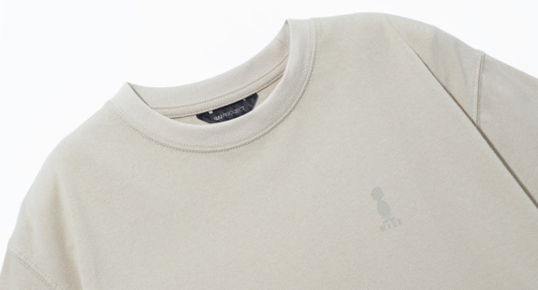 ダブルユーブイプロジェクト(WV PROJECT) Palm tree short-sleeved T-shirt gray beige JIST7503