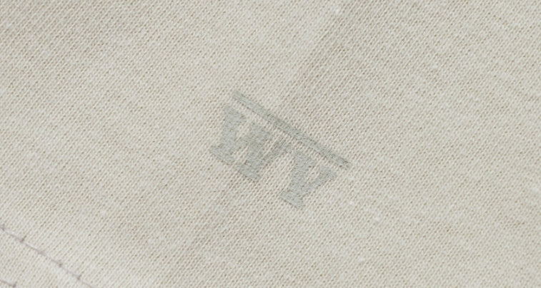 ダブルユーブイプロジェクト(WV PROJECT) Palm tree short-sleeved T-shirt gray beige JIST7503