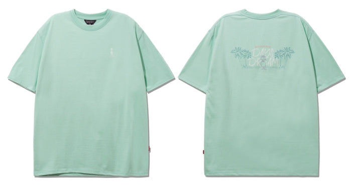 ダブルユーブイプロジェクト(WV PROJECT) Palm tree short-sleeved T-shirt Mint JIST7503