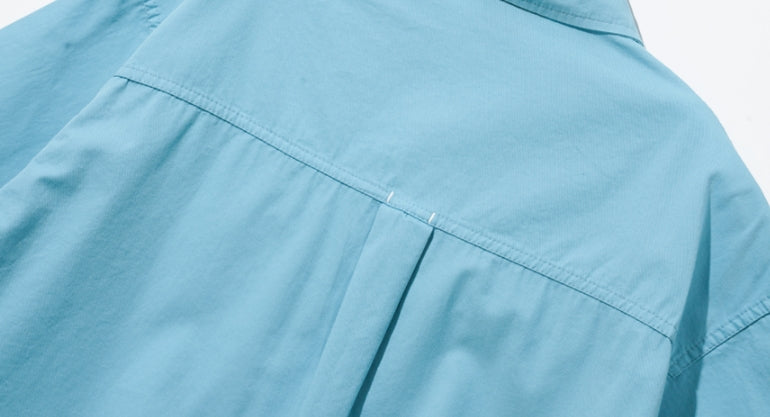 ダブルユーブイプロジェクト(WV PROJECT) City Summer Short-sleeved Shirt Blue KMSS7493