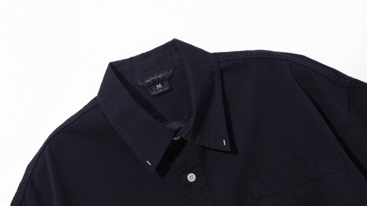 ダブルユーブイプロジェクト(WV PROJECT) City Summer Short-sleeved Shirt Navy KMSS7493