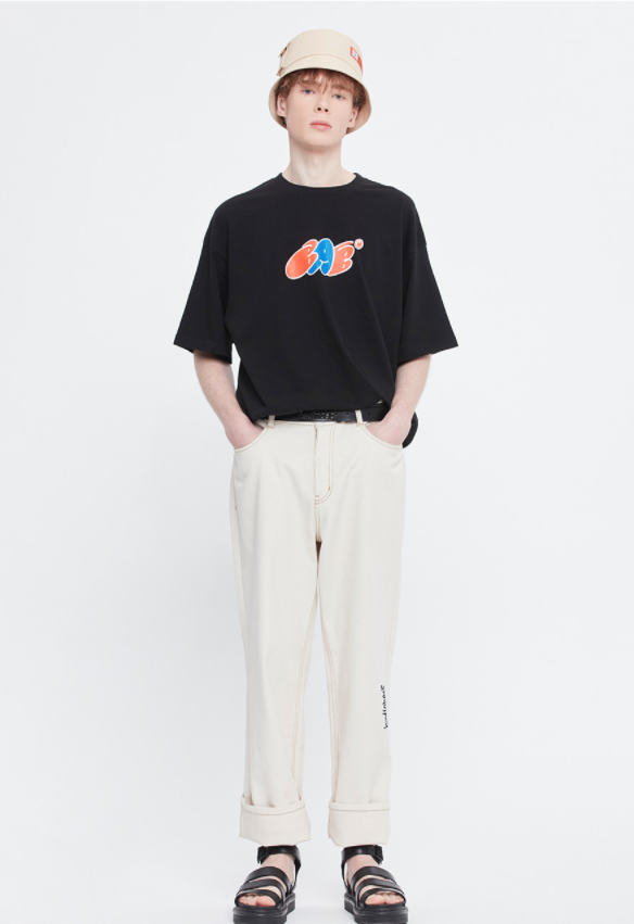 ベドインベド(BADINBAD) COLOR FAT LOGO TEE_BLACK