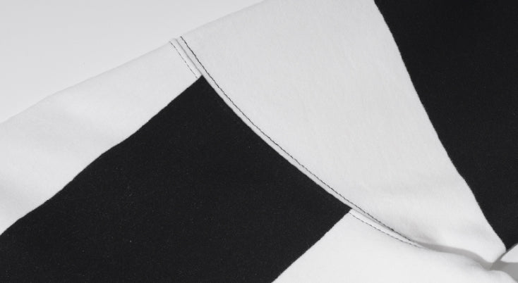 ダブルユーブイプロジェクト(WV PROJECT) Mid-Summer Stripe Short-Sleeved T-Shirt Black JIST7508