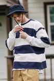 ダブルユーブイプロジェクト(WV PROJECT) Mid-Summer Stripe Short-Sleeved T-Shirt Navy JIST7508