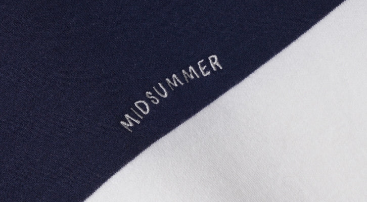ダブルユーブイプロジェクト(WV PROJECT) Mid-Summer Stripe Short-Sleeved T-Shirt Navy JIST7508