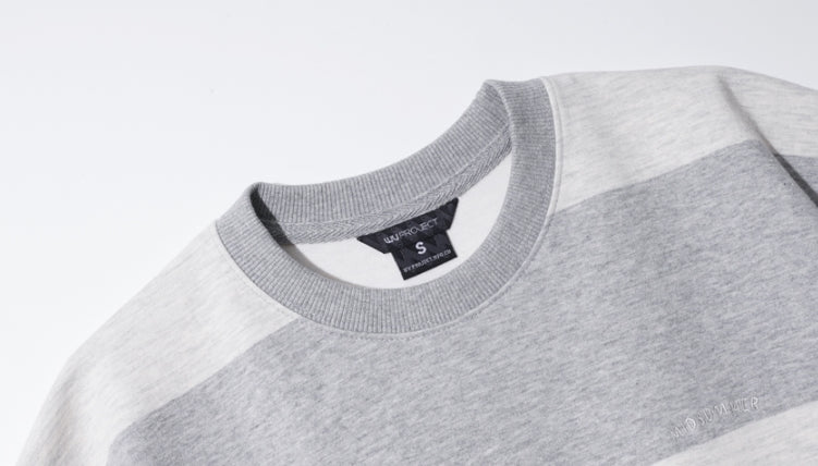 ダブルユーブイプロジェクト(WV PROJECT) Mid-Summer Stripe Short-Sleeved T-Shirt Grey JIST7508