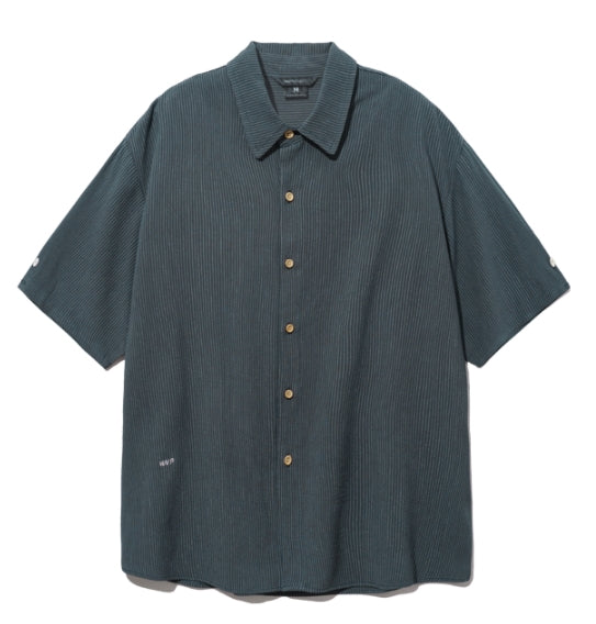 ダブルユーブイプロジェクト(WV PROJECT) Ritz Stripe Short-Sleeved Shirt Blue Gray MJSS7506