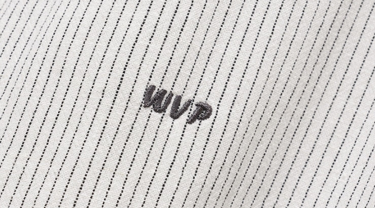 ダブルユーブイプロジェクト(WV PROJECT) Ritz Stripe Short-Sleeved Shirt Ivory MJSS7506