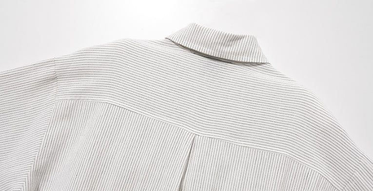 ダブルユーブイプロジェクト(WV PROJECT) Ritz Stripe Short-Sleeved Shirt Ivory MJSS7506