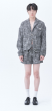 オージーオーディー(OZOD) TWEED DROP BLAZER_BLACK