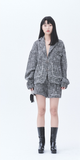 オージーオーディー(OZOD) TWEED DROP BLAZER_BLACK
