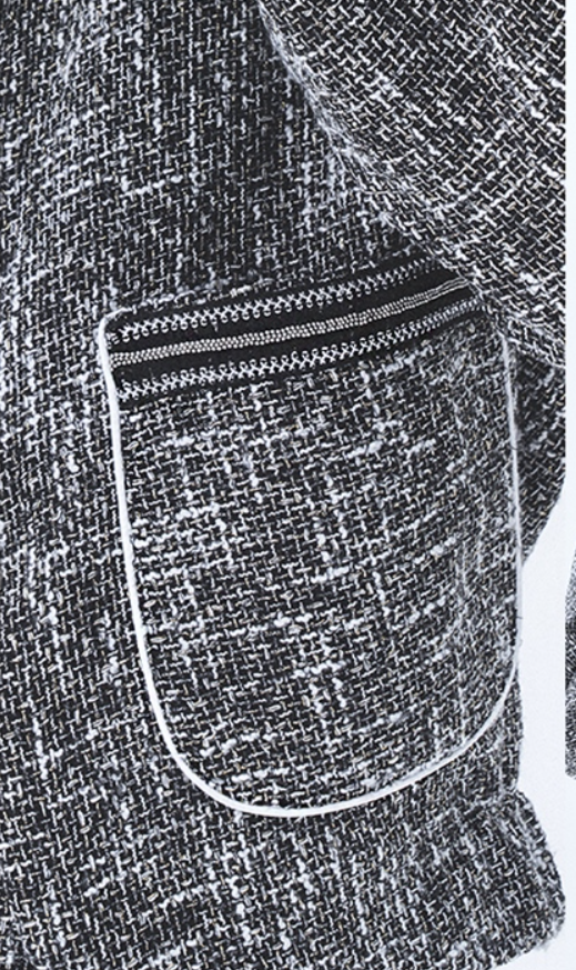 オージーオーディー(OZOD) TWEED DROP BLAZER_BLACK