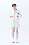 オージーオーディー(OZOD) TWEED DROP BLAZER_WHITE