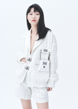 オージーオーディー(OZOD) TWEED DROP BLAZER_WHITE