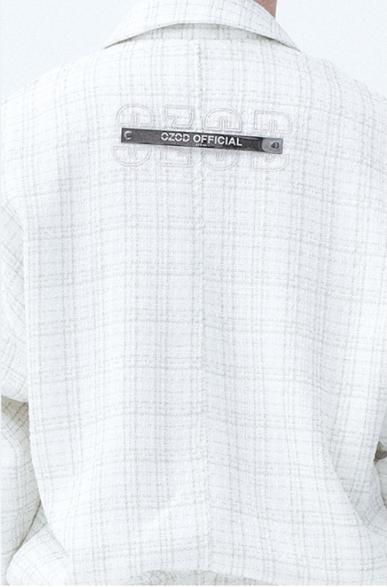 オージーオーディー(OZOD) TWEED DROP BLAZER_WHITE