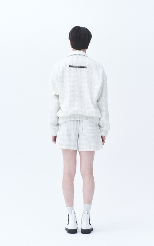 オージーオーディー(OZOD) TWEED DROP BLAZER_WHITE
