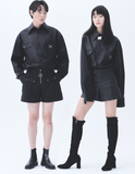 オージーオーディー(OZOD) LEATHER SHIRTS_BLACK