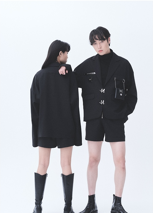 オージーオーディー(OZOD)  SOLID DROP BLAZER_BLACK