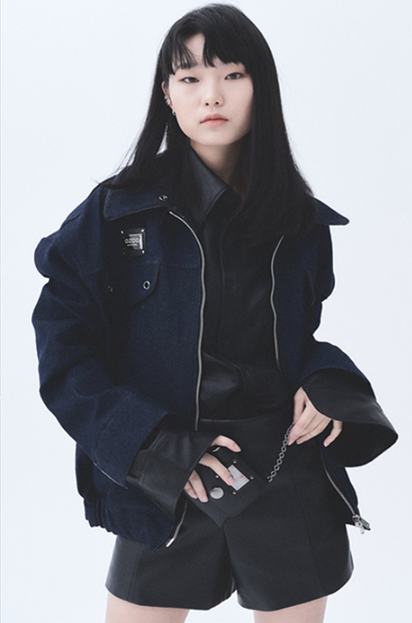 オージーオーディー(OZOD)  DENIM DROP JACKET_NAVYBLUE