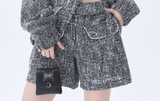オージーオーディー(OZOD)  TWEED SHORTS_BLACK