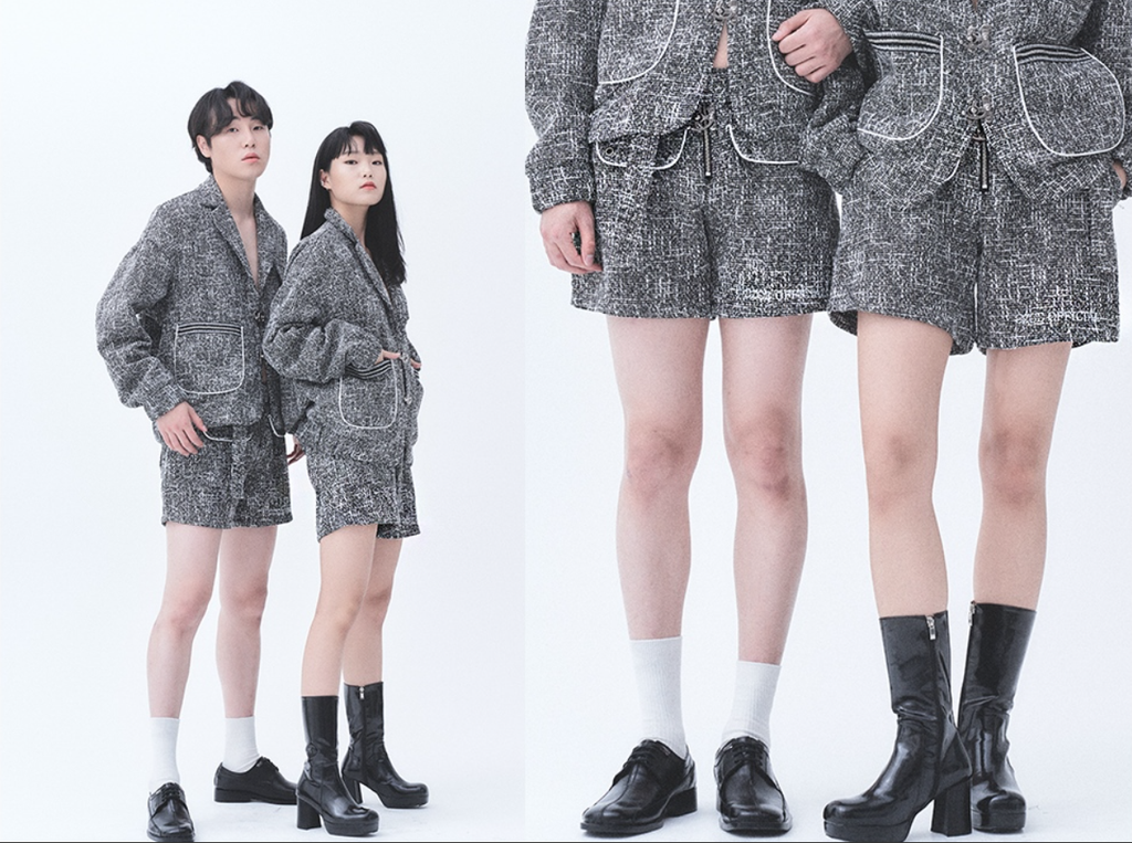 オージーオーディー(OZOD)  TWEED SHORTS_BLACK