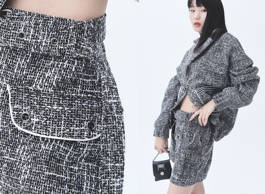 オージーオーディー(OZOD)  TWEED SHORTS_BLACK