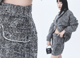 オージーオーディー(OZOD)  TWEED SHORTS_BLACK