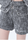 オージーオーディー(OZOD)  TWEED SHORTS_BLACK