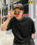 DAYDAF (デイダフ) NECK LOGO HALF T - BLACK