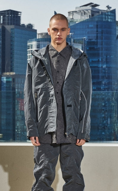 OVERR(オベルー)  21SS METAL RIP CHARCOAL NYLON JACKET