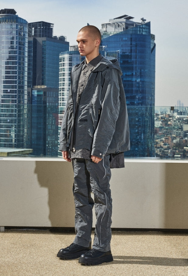 OVERR(オベルー)  21SS METAL RIP CHARCOAL NYLON JACKET