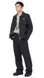 NOMANUAL(ノーマニュアル)  STRIPED WORK JACKET - CHARCOAL